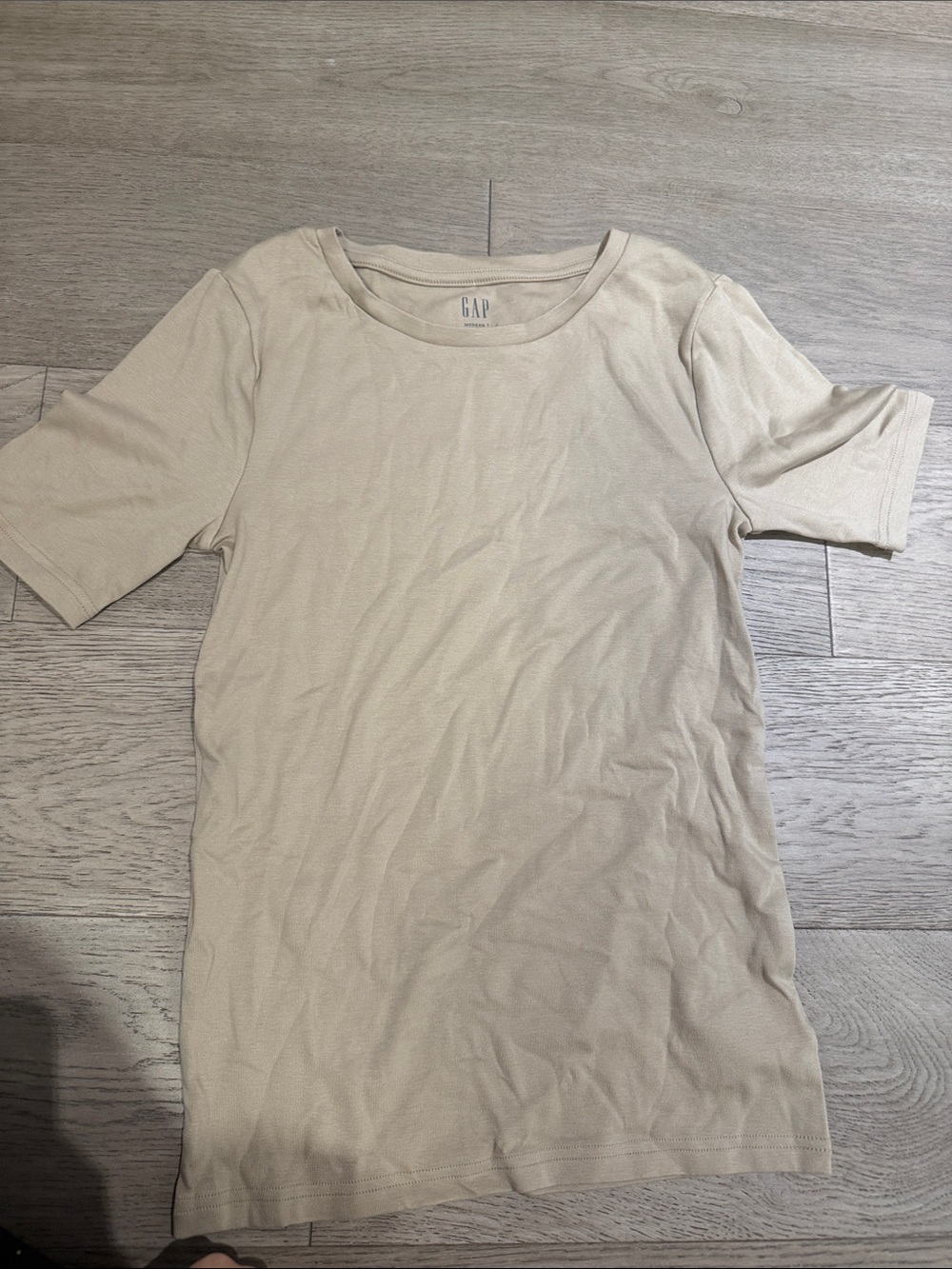 GAP Women's Short Sleeve Crew Tee in Beige